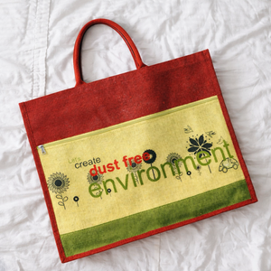 Sac fourre-tout réutilisable en jute bicolore, taille moyenne, avec poignées en corde, imprimé personnalisé motif forêt tropicale, pour la plage et le shopping, style Bengale occidental – Vente chaude - Product Image 5
