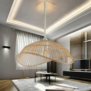 โคมไฟหวายติดเพดานทันสมัยไม่มีไฟสำหรับห้องรับประทานอาหารในบ้านในร่ม - Product Image 4