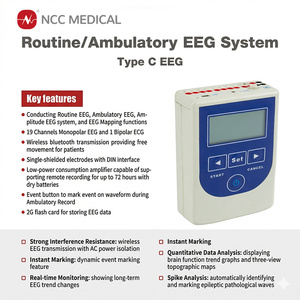<strong>NCC</strong> Type C Wireless 19 Channel Brain Mapping Amplitude 72H Record Medical Electrophysiology Routine Ambulatory EEG Machine - Product Image 5