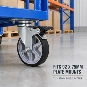 Roue pivotante industrielle robuste de 4 pouces en TPR avec frein et plaque supérieure en zinc, vente en gros OEM - Product Image 3