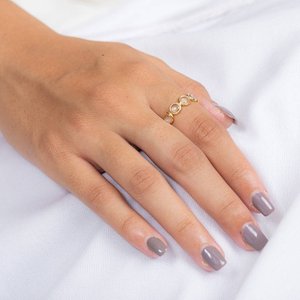 Anillo de Eternidad de Oro Amarillo de 14K con Topacio Limón, Ajustable - Product Image 5