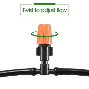 Buses d'irrigation goutte à goutte en plastique avec raccord en T, goutteurs de jardin réglables, émetteurs de brume, pulvérisateurs atomisants micro-brume - Product Image 6