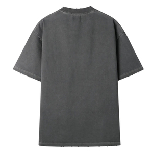 T-shirt en coton uni surdimensionné pour homme, manches courtes, col rond, coupe décontractée, tissu tricoté teint uni - Product Image 3
