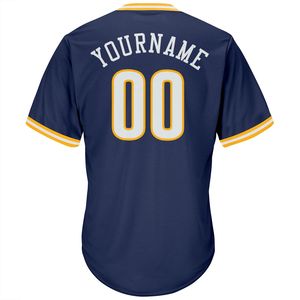 Maillot de baseball personnalisé bleu marine pour homme, manches courtes, numéro d'équipe sublimé, maille polyester, vêtement respirant et anti-humidité - Product Image 3