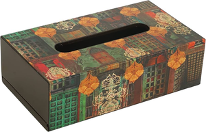 Boîte à mouchoirs en bois personnalisée avec impression émaillée pour la maison, le bureau, la voiture et les cadeaux, distributeur de serviettes pour accessoires de table - Product Image 4