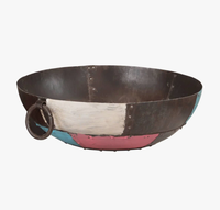 Brasero d'extérieur antique en acier pour bois, avec poignées et pieds robustes, foyer métallique, prix compétitif