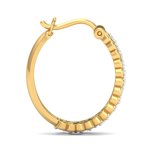 Pendientes de Aro de Oro Amarillo de Lujo con Diamantes Redondos de Corte Brillante Engastados en Garra para Mujer, Uso Diario - Product Image 3