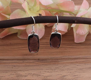 Boucles d'oreilles pendantes en améthyste naturelle, argent sterling 925, pierre précieuse violette, pierre de naissance de février authentique pour femme, luxe, sertissage clos - Product Image 2