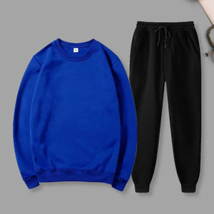 Customized Vintage Casual Spring Solid Women's Crew Neck Sweat Suit Set Full Length 100% Cotton Fleece Breathable Lightweight - Product Image 5