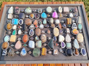Wholesale Assorted Natural Gemstone <b>Rings</b> with Channel Setting for Yoga Meditation Reiki & Mindfulness-Unisex Mixed Stone <b>Rings</b> - Product Image 6