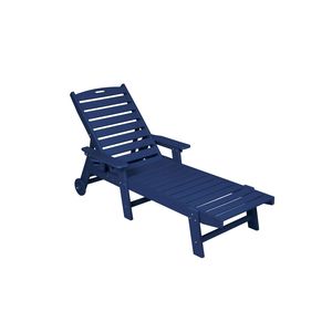 Sdraio Oversize in HDPE con 5 Posizioni e Portabicchieri, Lettino Prendisole da Esterno con Ruote di Lounge P - Product Image 3