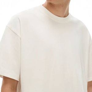 T-shirts de qualité supérieure avec logo personnalisé, en coton épais 100% pour hommes, 280 GSM, coupe ample, épaules tombantes - Product Image 5