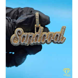 Iced Out Luxury <b>Name</b> Pendant Custom Moissanite Diamond Hip Hop Necklace Bling <b>Chain</b> Jewelry - Product Image 6