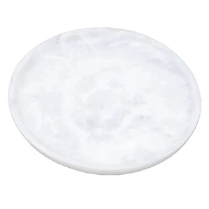 Base Redonda Blanca de Resina para Pastel, con Aspecto de Mármol, Soporte para Exhibición de Postres con Base de Pedestal - Product Image 2