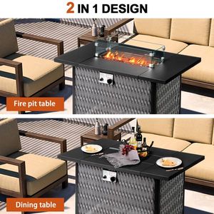43 Inch <b>Fire</b> <b>Table</b> Elegant Outdoor <b>Fire</b> <b>Pit</b> for Outdoor Entertaining - Product Image 2