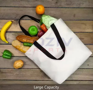 Sacs fourre-tout en coton biologique personnalisés avec motif de lettres simples, en vrac, grands, réutilisables, avec logo - Product Image 5