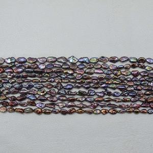 ไข่มุกน้ำจืดธรรมชาติสีดำ ม่วง เขียว ขนาด 4 มม. 5 มม. 6 มม. รูปทรงแฟนซีเรียบเนียน ลูกปัดหลากสี ไข่มุกมุกแท้ สำหรับทำเครื่องประดับตามสั่ง - Product Image 4