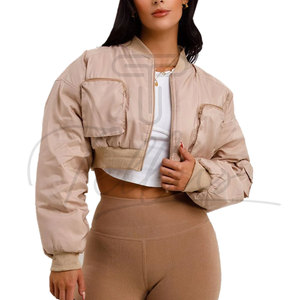 <b>Men</b> Cropped Bomber <b>Jacket</b> Plus Size Quick Dry Lightweight Nylon Windbreaker Streetwear Short Private Label OEM Wholesale Fashion - Product Image 1