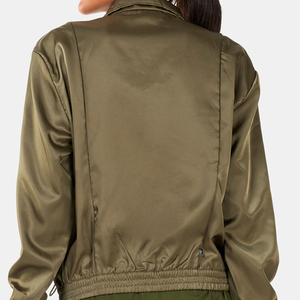 Women’s Satin Bomber Jacket – Stylish Hip Hop Fashion Outerwear <b>Lightweight</b> Casual Zip Up Jacket Wholesale Custom Logo & Sizes - Product Image 5