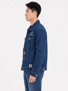 Ropa de invierno, nuevo diseño, chaqueta vaquera azul para hombre, talla grande, abrigos de mezclilla para hombre, chaqueta de tela con botones y bolsillos para hombre - Product Image 2