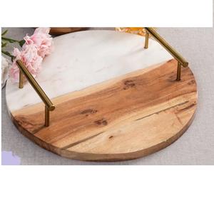 Plateau de service rectangulaire en bois gravé à la main, nouvelle arrivée, idéal pour les aliments, les salades et les fruits - Product Image 1