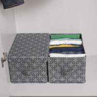 MA26.1 Set 2 bacs et boîtes de rangement en tissu Organisateur pliable pour vêtements, livres, jouets pour enfants OEM en plastique personnalisé Prix d'usine