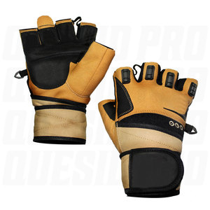 Guantes de Gimnasio de Cuero Vacuno de Primera Calidad, Medios Dedos, con Soporte para Muñeca, Guantes Personalizados para Levantamiento de Pesas, Transpirables, para Entrenamiento Físico - Product Image 2