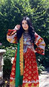 Vestido Afgano Kuchi de Diseño Vintage, Hecho a Mano, Tradicional, Tribal, Bordado, para Mujer, Vestido Afgano Kuchi para Festivales, Cultura Pashtun - Product Image 3