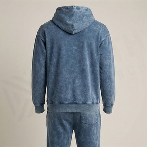 Haut de survêtement en tissu de coton pour homme, délavé à l'acide, personnalisable, couleur sur mesure, qualité supérieure, streetwear, pour le jogging - Product Image 2