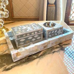 Ensemble brûleur de bakhoor PearlNest Premium fait main avec incrustation de nacre, porte-encens pour une décoration intérieure arabe élégante et des cadeaux. - Product Image 4