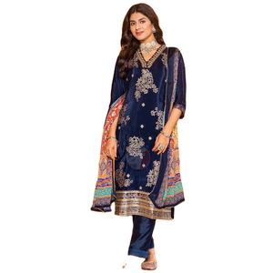Último diseñador Digital impreso Salwar Suit Pure Chinon Silk Crape por Fab Zone Indian & Pakistani Clothing - Product Image 1