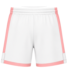 White Coral <b>Pink</b> Rugby <b>Shorts</b> Elastic Waist Drawstring Team Uniform Custom Breathable Training Athletic Sportswear Performance - Product Image 2