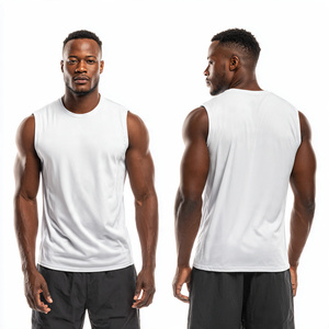 Bodybuilder <b>Singlet</b> Tops Racer-Back Sleeveless Vest Polyester/Cotton Breathable Eco-Friendly Quick Dry Tank Tops <b>Men</b> Workout - Product Image 3