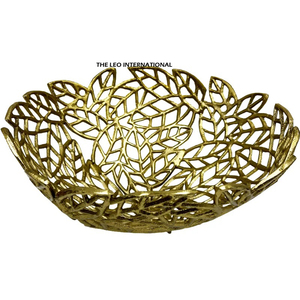 Bol de service coloré en métal plaqué or de haute qualité avec poignées décorées de perroquets et de fleurs, idéal pour les aliments et les chocolats - Product Image 4