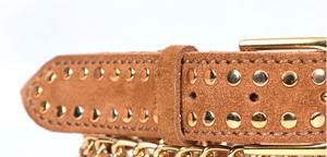 Cinturón de Cuero Genuino de Vaca de Moda 2026 para Hombre y Mujer, Grabado a Mano, con Cuentas Multicolor Vintage y Decoración de Aleación, Hecho en India - Product Image 4