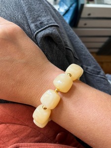 Bracelet vintage en résine écologique à perles rondes, cadeau pour femme, mode rétro, produit transfrontalier très vendu, artisanat intemporel fait main - Product Image 3