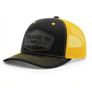 Gorra Trucker Clásica Personalizada Ajustable de 6 Paneles con Rayas, Malla, Parche de Cuero con Logotipo, Lona/Jersey, Unisex, para Adultos, Verano - Product Image 1