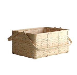 Cesta Rectangular de Bambú Tejida con Asas, Caja de Almacenamiento, Organizadores, Accesorios para el Hogar, Contenedor de Alimentos para Cocina, Cesta de Regalo - Product Image 3