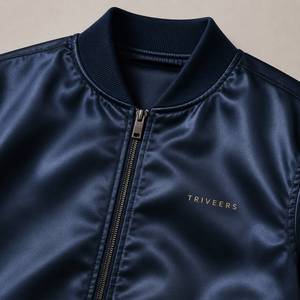 OEM Custom Men’s Premium Satin Bomber <b>Jacket</b> Lightweight Casual <b>Zip</b>-<b>Up</b> <b>Jacket</b> Private Label Manufacturer - Product Image 3