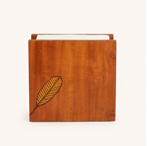 Handcrafted <b>Rustic</b> <b>Wooden</b> Napkin Holder With Leaf Inlay For Restaurant & Hotel Tabletop Tissue Paper Stand Organizer Low Price - Product Image 4