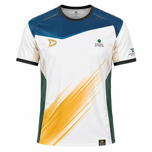Maillot de padel de luxe pour équipe, à faible MOQ, OEM, séchage rapide, en jersey de polyester recyclé avec panneaux latéraux micro-perforés - Product Image 2