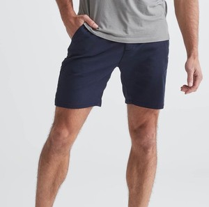 Pantalones Cortos Bermuda de Algodón Azul Marino para Hombre, Cintura Media, Cierre Elástico, Casuales, Tejido Sólido, Transpirables, con Bolsillos - Product Image 2