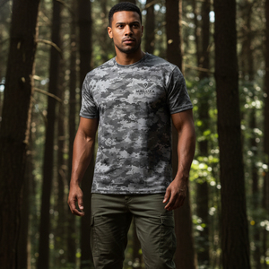 T-shirt de chasse camouflage tendance, style streetwear, tissu performant, design hybride pour un style de vie en plein air et le trekking - Product Image 6