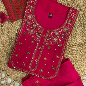 Trendy Designer Indian Pakistani <b>Viscose</b> <b>Silk</b> <b>Fabric</b> Salwar Suit Latest Exclusive Women Fancy New Party Wedding Casual Wear - Product Image 1