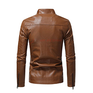 Hot Selling Men's New Fashion Wholesale <b>Winter</b> <b>Leather</b> <b>Jacket</b> Windproof Breathable Eco-Friendly Stand Collar Made in Pakistan - Product Image 2