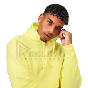 Sudadera con Capucha para Hombre, Color Amarillo, Hecha en Pakistán, 100% Algodón, Estampado Primaveral, Lavado Ácido Negro de Alta Calidad, Cómoda - Product Image 3
