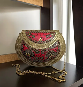 Sac à main de soirée pour femme AUREVIA CRAFTS en laiton plaqué imitation antique avec mosaïque, dernier design, à prix abordable - Product Image 6