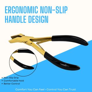 Curved Flat Jaw Hair Extension <b>Bead</b> Compression Plier Fine Serrated Teeth Stainless Steel Rubber Grip Tool for Hair Extension - Product Image 3