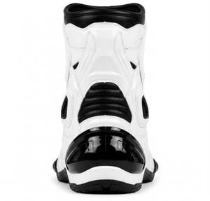 Bottes de moto blanches pour hommes, mi-mollet, en cuir véritable, fermeture éclair, imperméables, résistantes à l'abrasion, toutes saisons - Product Image 5