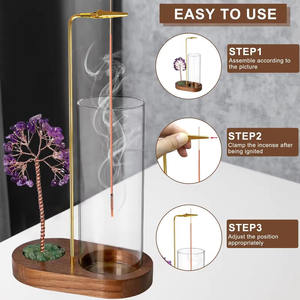 Premium Handmade Wooden <b>Incense</b> <b>Stick</b> <b>Holder</b> Ash Catcher <b>for</b> Religious Use Elegant Eid and Ramadan Decorative Gifting Collection - Product Image 3